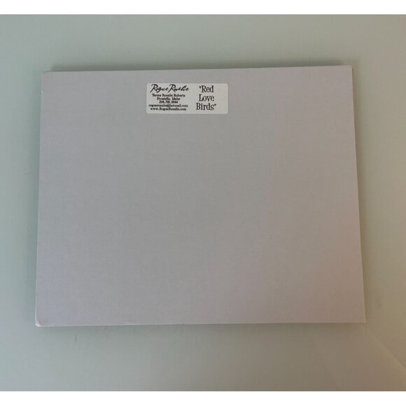 Rogue Rosalie RED LOVE BIRDS Art Matted Print Cardinal Birds Nature Animals 10x8 - Picture 5 of 7